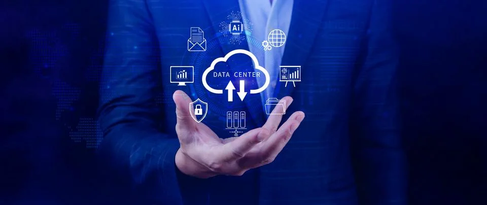 Data center concept. Digital technology, data processing and engineering, c.. Stock Photos