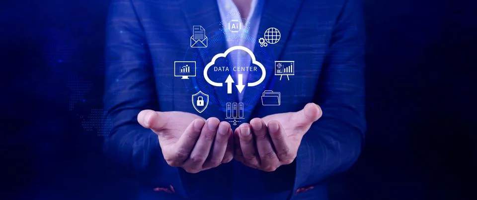 Data center concept. Digital technology, data processing and engineering, c.. Stock Photos