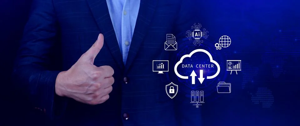 Data center concept. Digital technology, data processing and engineering, c.. Stock Photos