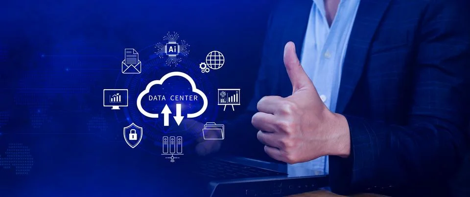 Data center concept. Digital technology, data processing and engineering, c.. 스톡 사진