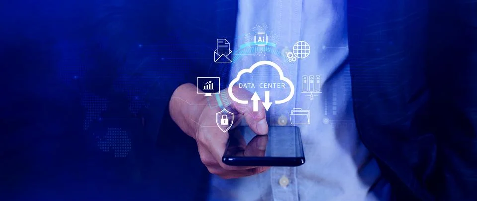Data center concept. Digital technology, data processing and engineering, c.. Stock Photos