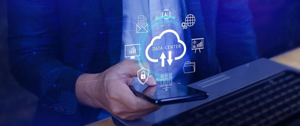 Data center concept. Digital technology, data processing and engineering, c.. 스톡 사진