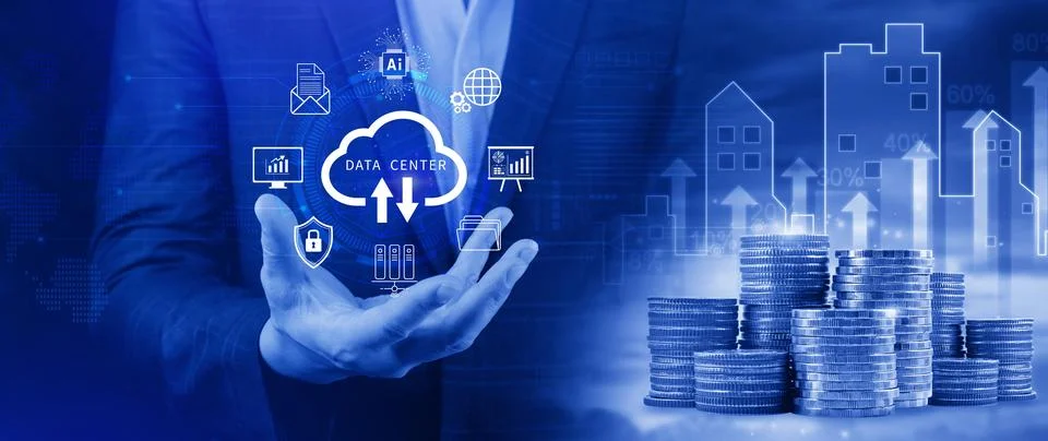 Data center concept. Digital technology, data processing and engineering, c.. Stock Photos