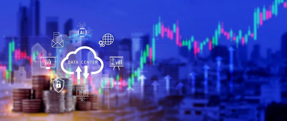 Data center concept. Digital technology, data processing and engineering, c.. Stock Photos