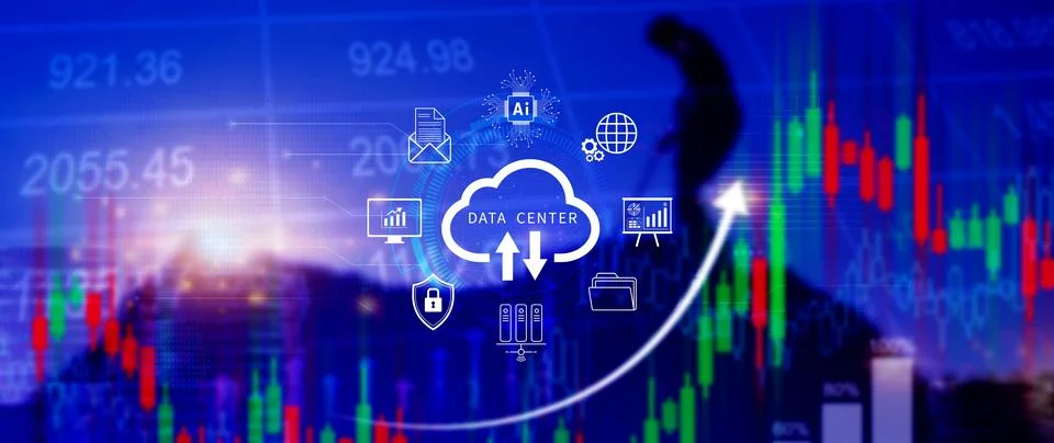Data center concept. Digital technology, data processing and engineering, c.. Stock Photos