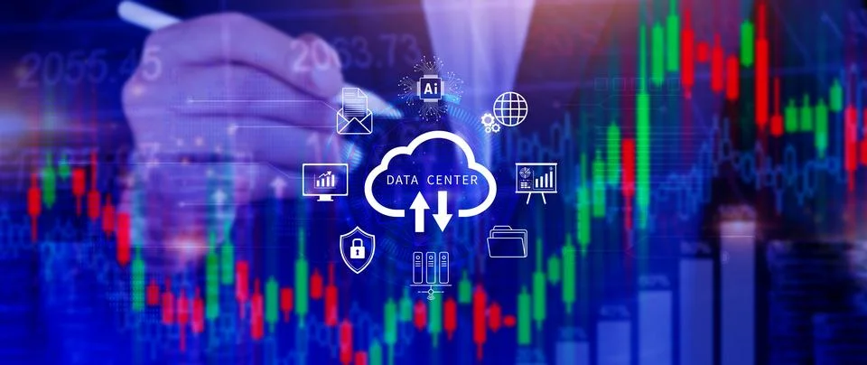 Data center concept. Digital technology, data processing and engineering, c.. Stock Photos