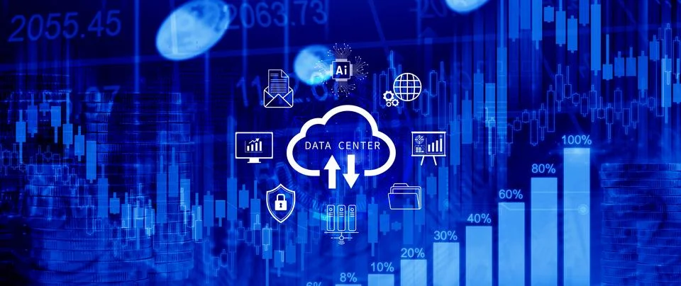 Data center concept. Digital technology, data processing and engineering, c.. Stock Photos