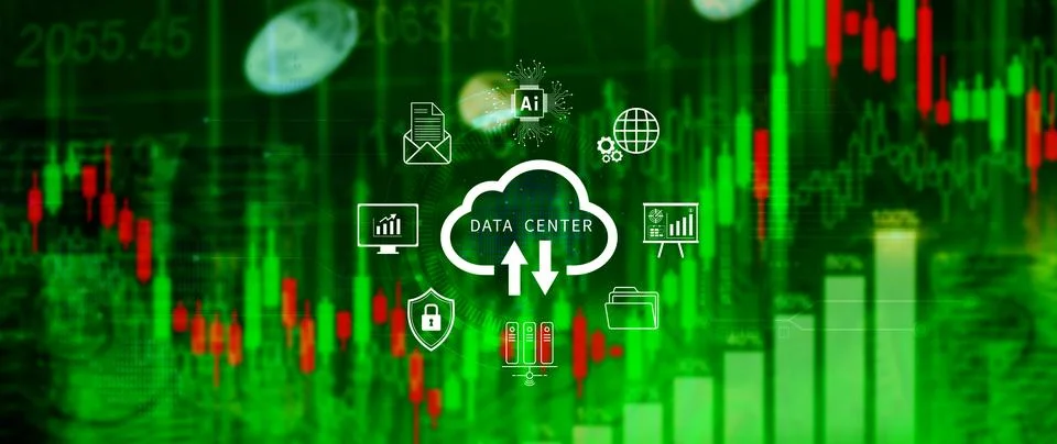 Data center concept. Digital technology, data processing and engineering, c.. Stock Photos