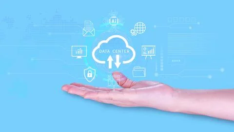 Data center concept. Digital technology, data processing and engineering, c.. Stock Photos
