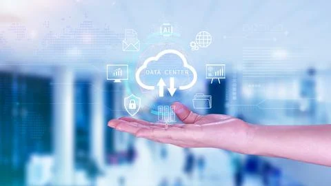 Data center concept. Digital technology, data processing and engineering, c.. 스톡 사진