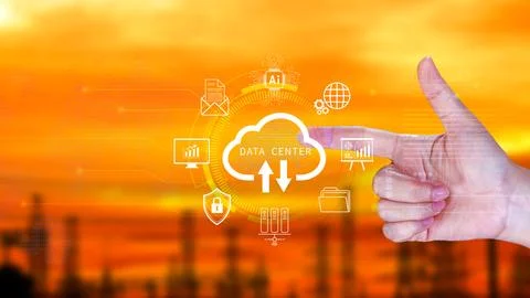 Data center concept. Digital technology, data processing and engineering, c.. Stock Photos