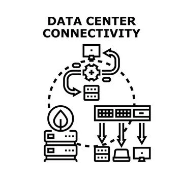 Data center connectivity infrastructure and network computing Stock Illustration