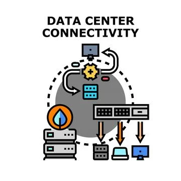 Data center connectivity infrastructure and network computing Stock Illustration