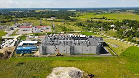 Data center construction developing digital infrastructure and cloud computin 库存照片