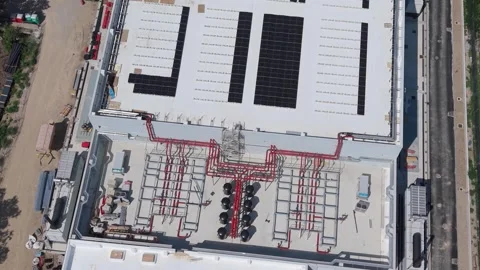 Data Center Construction Site and Digital Infrastructure Development in Milan Stock Footage 346013824