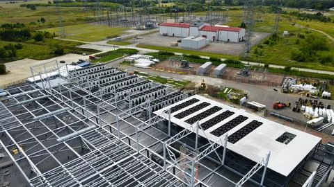 Data center construction site building infrastructure for cloud computing Stock Photos