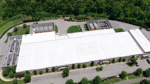 Data center with cooling arrays and generator yard Stock Footage 346242510