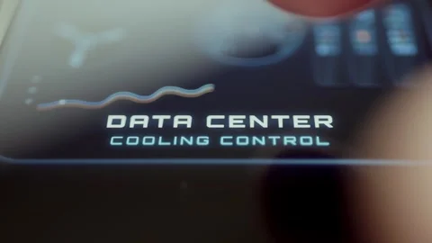 Data Center Cooling Control Title With Performance Line Graph 4K Stock Footage 341357714