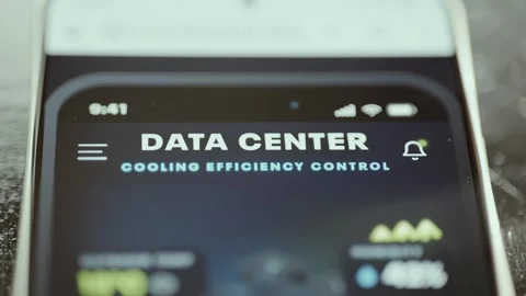 Data Center Cooling Efficiency Control Home Screen 4K Stock Footage 341358476