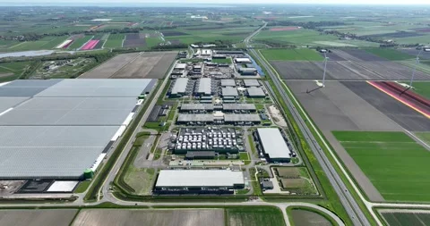 Data center, datacenters, industrial building with computer servers. Donnected Vídeo Stock 310659930