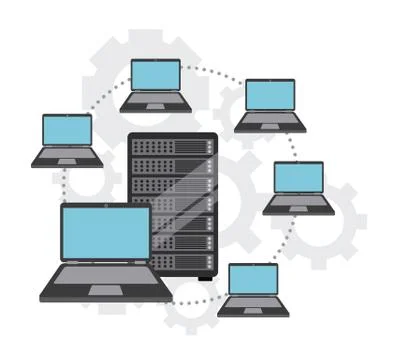 Data center design 库存插图