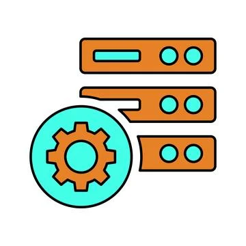 Data center, development icon. Stock Illustration