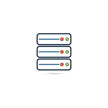 Data center digital data storage. Stock Illustration