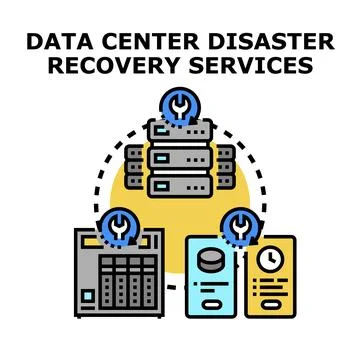 Data center disaster recovery services strategy Stock Illustration