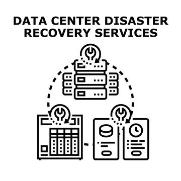 Data center disaster recovery services strategy Stock Illustration