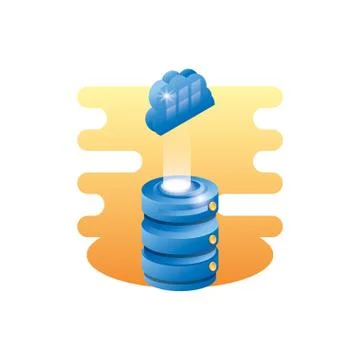 Data center disk with cloud computing Illustrazione stock