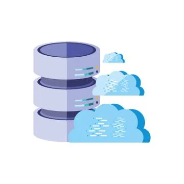 Data center disks with cloud computing Ilustração Stock