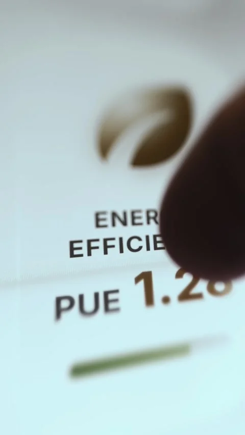 Data Center Energy Efficiency PUE Metric Touchscreen Vídeo Stock 340560744