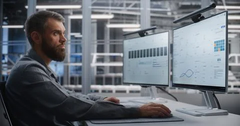 Data Center Engineer Detecting and Countering DDoS Attack During Live Stock Photos