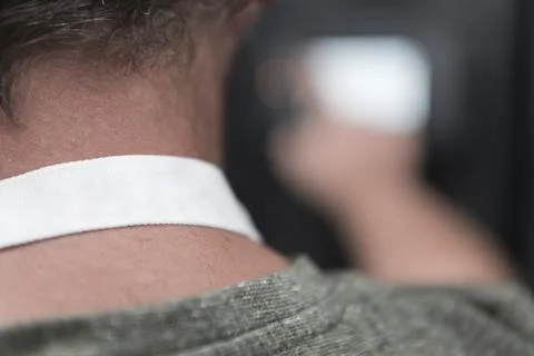 Data Center Engineer Using Laptop Computer Server Room Specialist Facility with Stock Photos