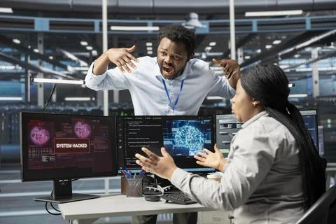 Data center engineers terrified by malicious attack on AI systems 写真素材