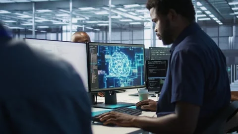 Data center engineers uses artificial intelligence to identify hardware failures Stock Footage 319519814