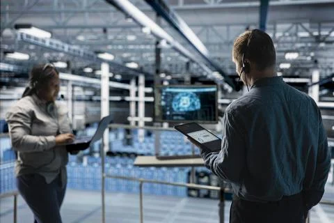 Data center expert assisting users with AI enhanced troubleshooting Stock Photos