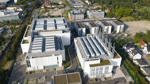 Data center facility, big data, AI, and internet technology infrastructure. Stock Photos
