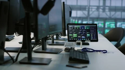 Data center facility employing deep learning technology Stock Footage 319537692