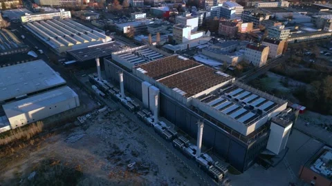 Data center facility, global digital infrastructure. Fabulous aerial view drone Stock Footage 323416574