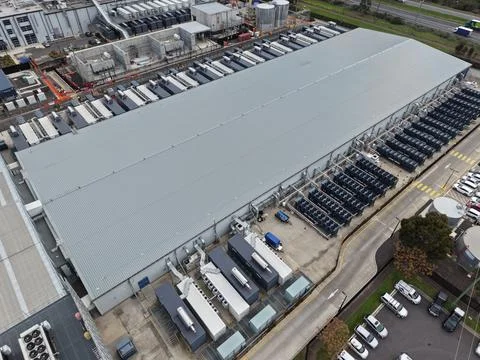 Data center facility hosting cloud computing infrastructure Stock Photos
