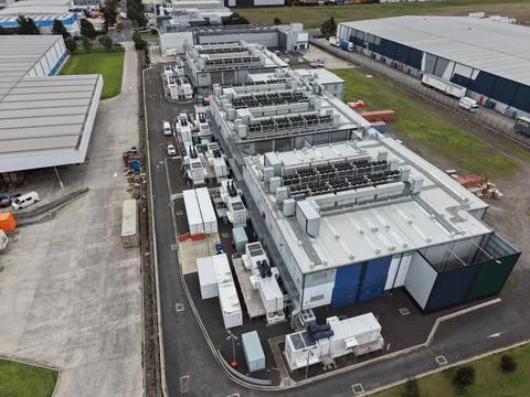 Data center facility infrastructure with modular cooling units Stock Photos