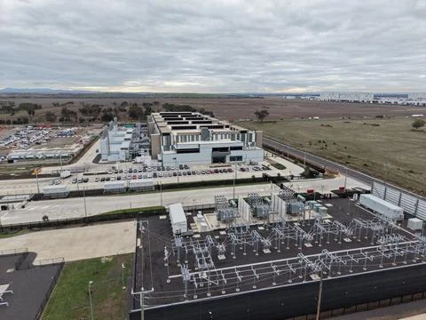Data center facility with power substation infrastructure 库存照片