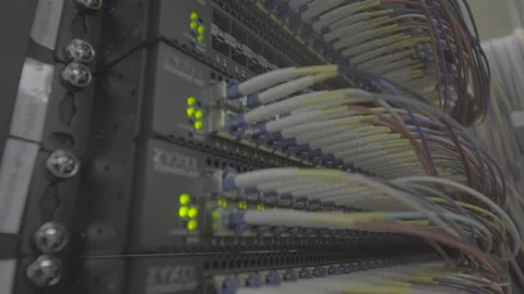 Data Center of Fiber Network Stock Footage