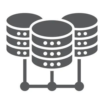 Data Center glyph icon, data and analytics Stock Illustration