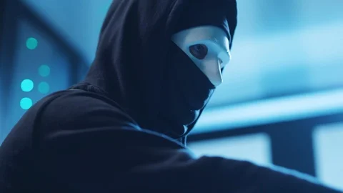 Data center hacker attack. Team of tricky computer hackers breaking a server by Stock Footage 120693613