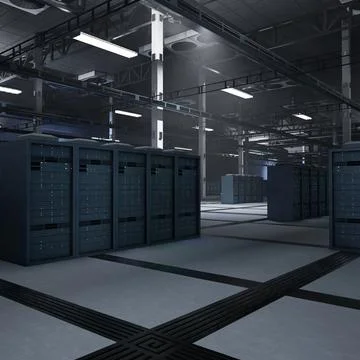 Data center hardware delivering computing power for AI training models Ilustração Stock