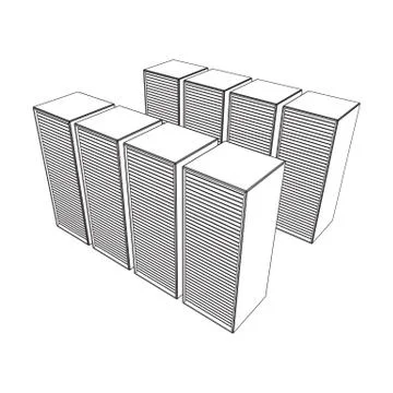 Data center. Hardware equipment telecommunication server. Stock Illustration