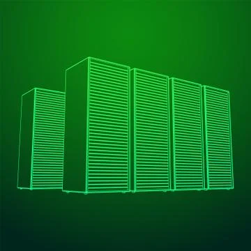 Data center. Hardware equipment telecommunication server. 스톡 일러스트