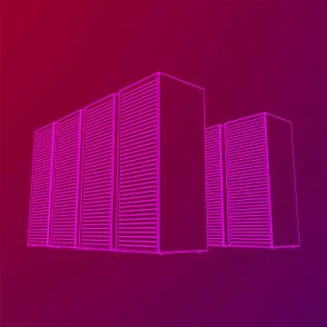 Data center. Hardware equipment telecommunication server. 스톡 일러스트